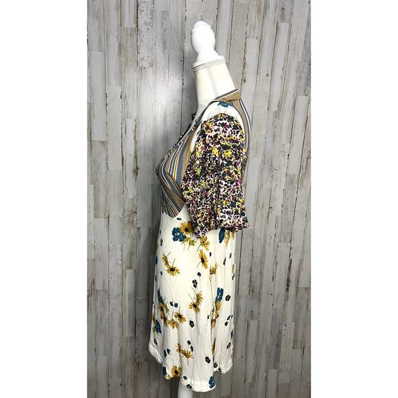 Free People Women's Size 6 Multicolor Mix it Up Print Retro A-Line Mini Dress - Picture 6 of 7